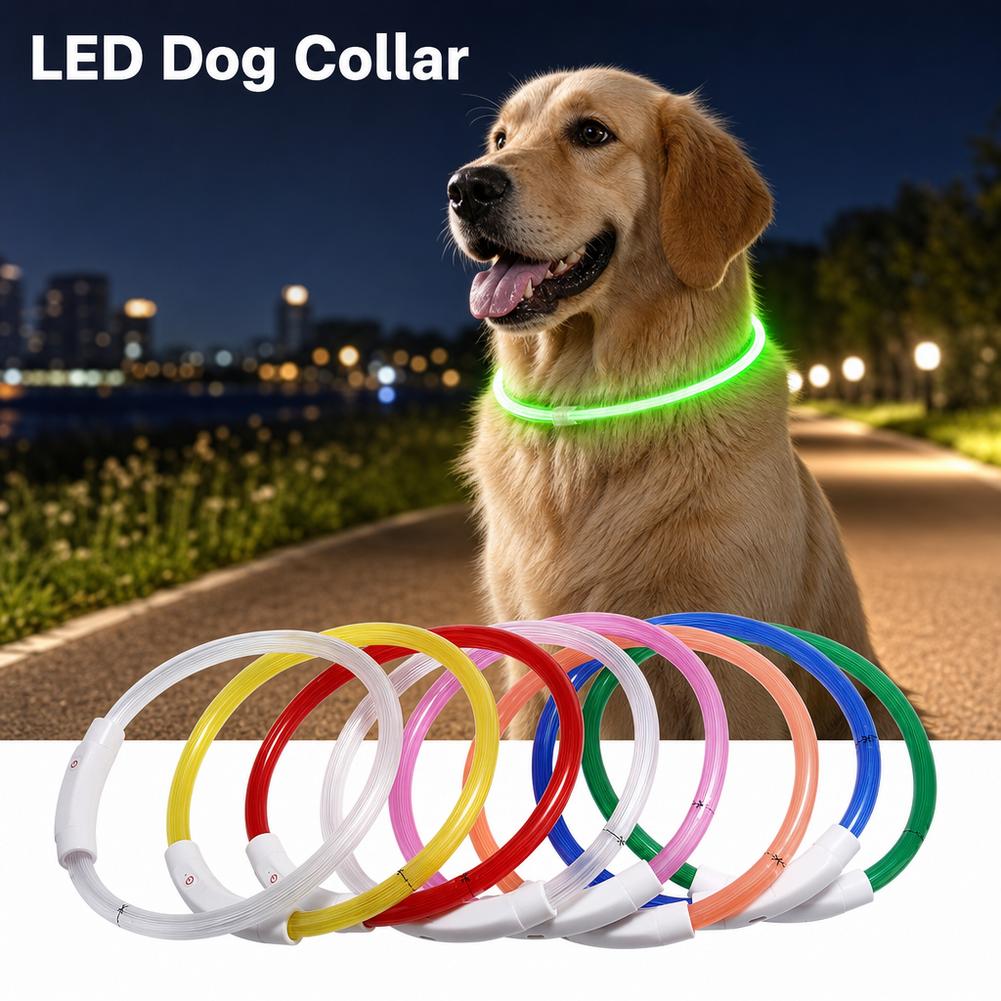 Led Dog Collar Glowing Rechargeable Usb - Collar LED Recargable por USB para
