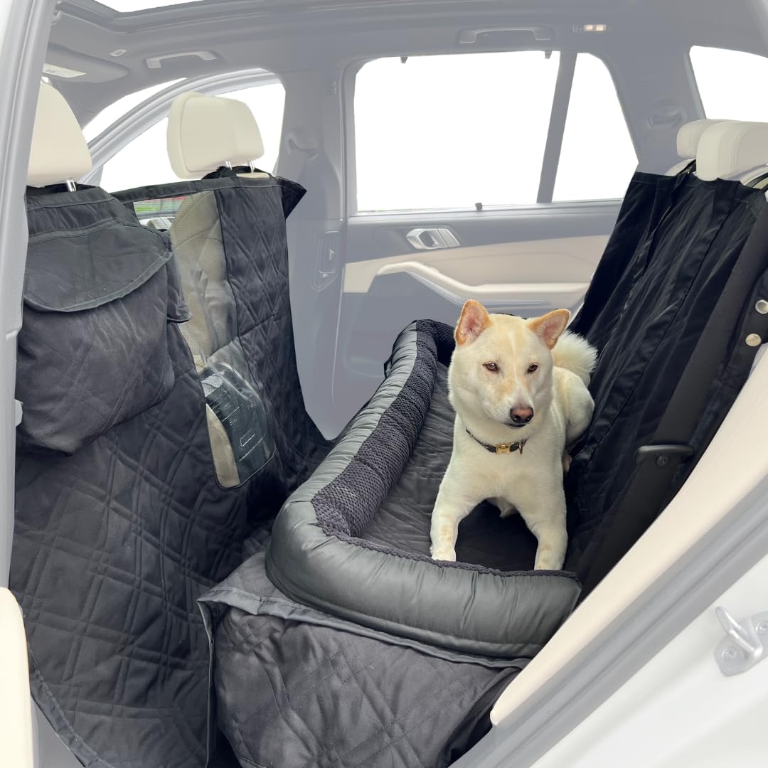 Dog Car Seat Cover Waterproof Back Seat - Cama Premium para Perros de Alta
