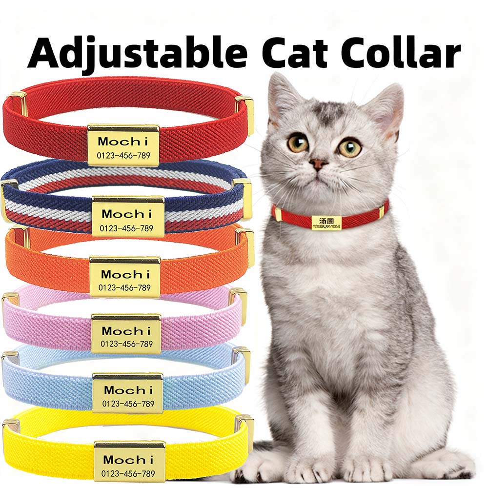 Reflective Dog Collar Personalized Engraved - Collar de gato personalizable a la