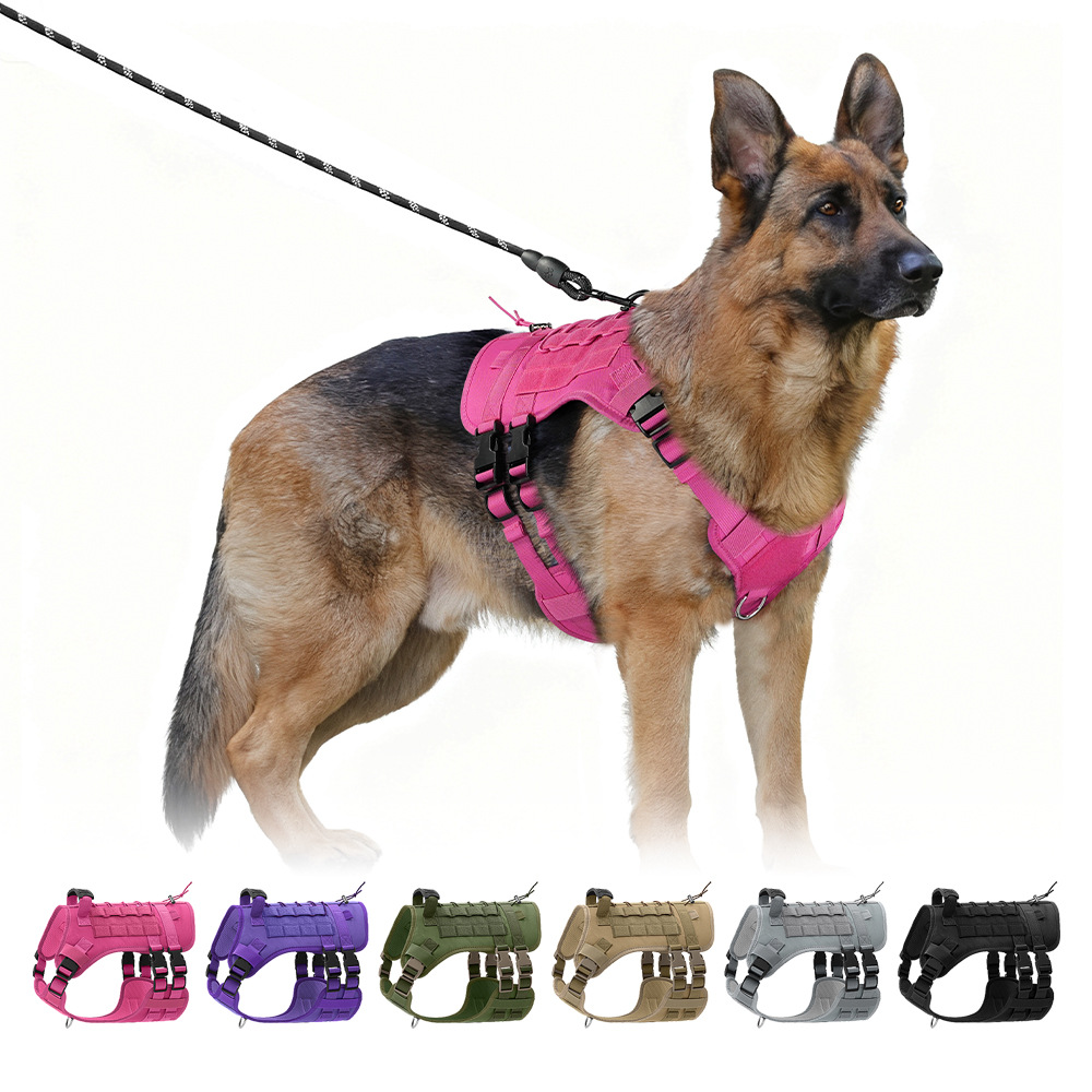 Tactical Dog Harness Military K9 Molle - Arnés Táctico Militar Ajustable para Perros,