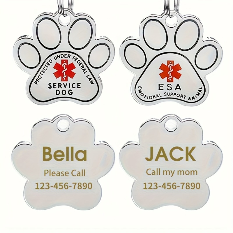 Reflective Dog Collar Personalized Engraved - Placas de Identificación Personalizadas para Perros