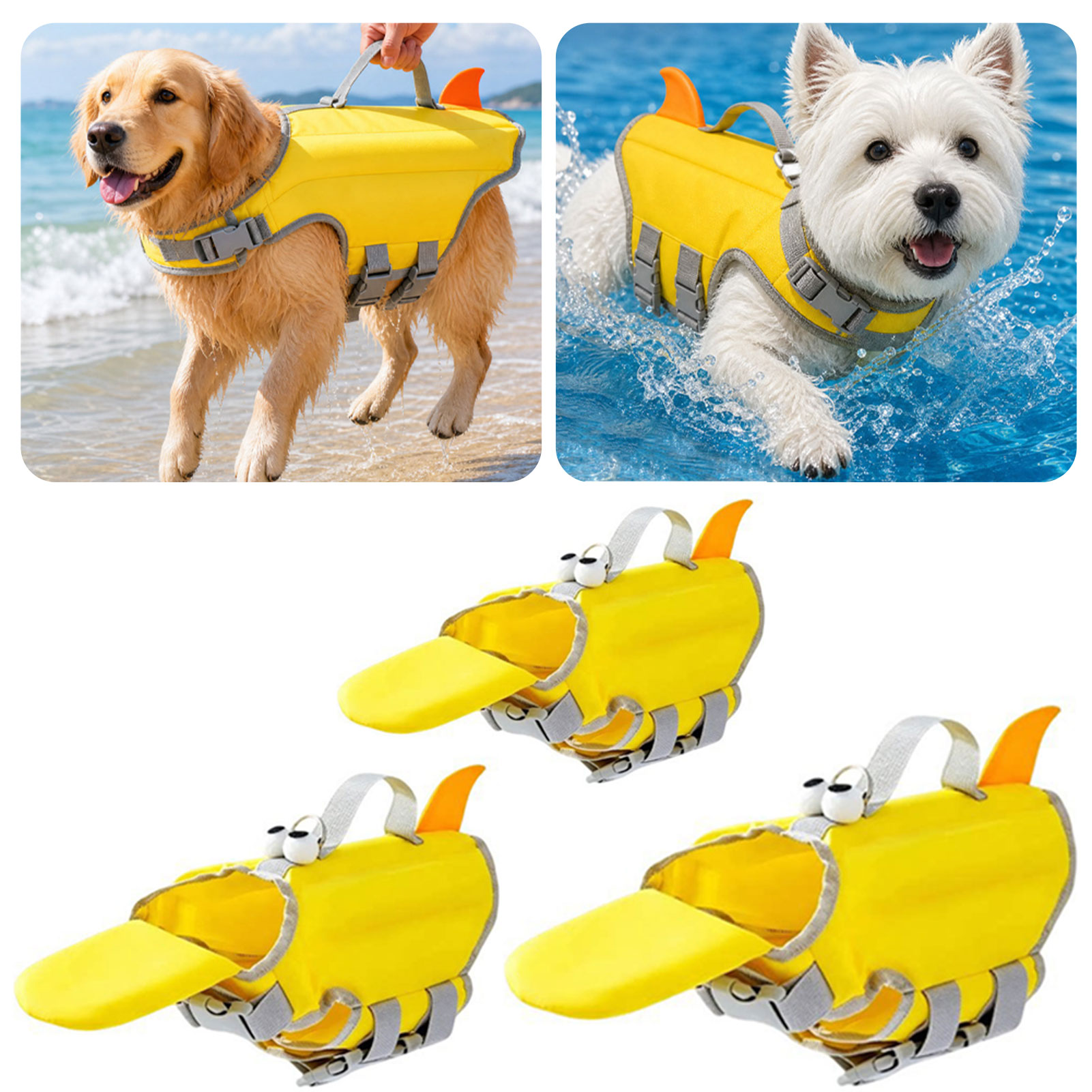 Dog Life Jacket Vest Buoyancy Handle - Chalecos salvavidas para perros, chaleco de