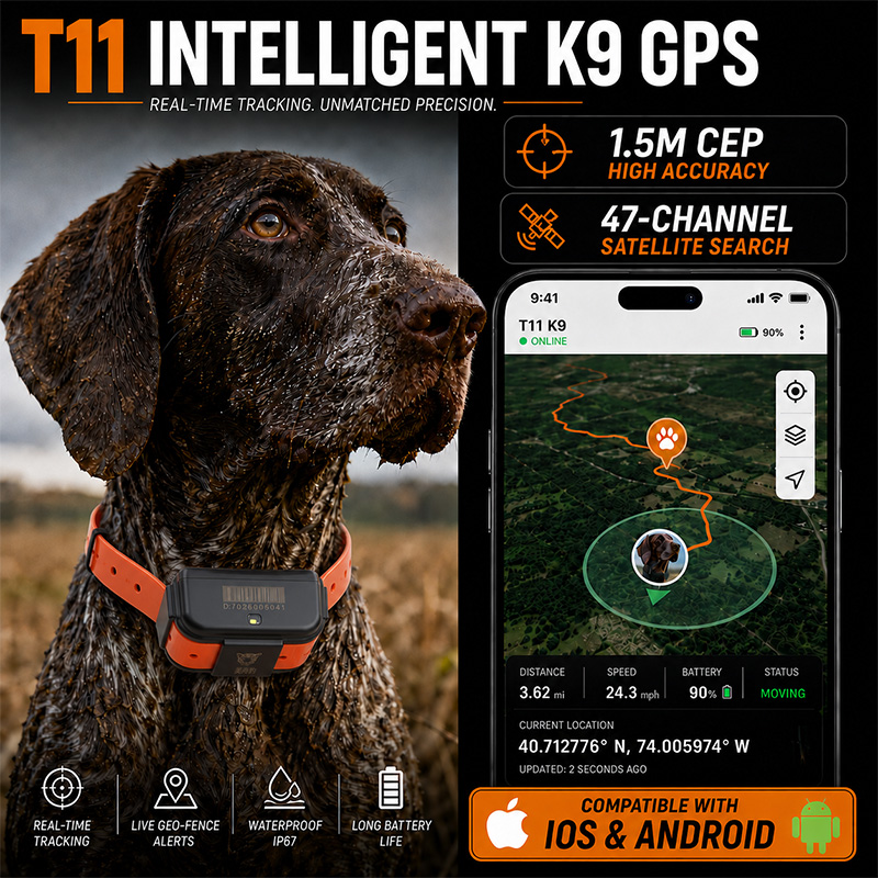 Dog Gps Tracker Collar 4G Waterproof - Rastreador GPS 4G T11 para Perros,