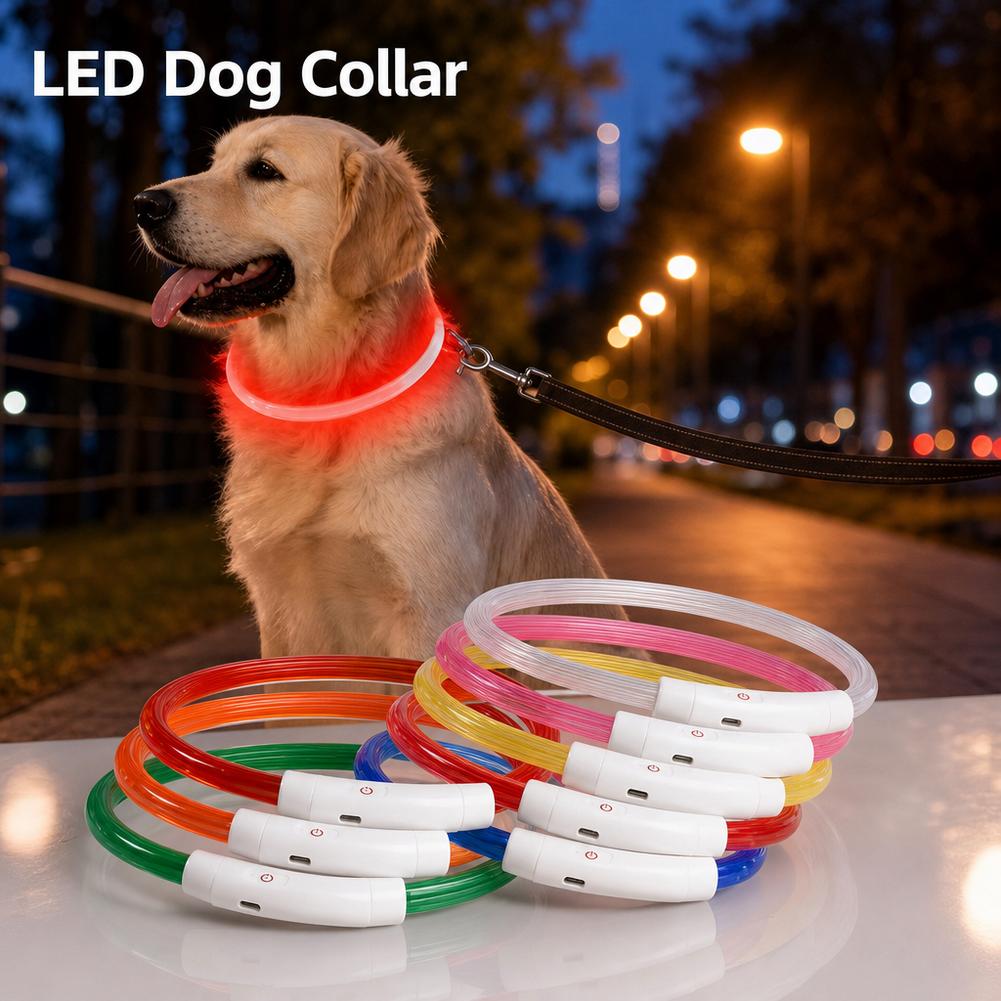 Collar LED para perros, recarg - Led Dog Collar Glowing Rechargeable Usb reseña y precio