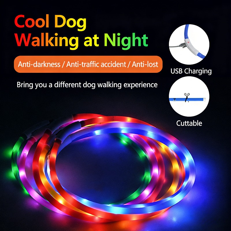 Collar LED Recargable por USB  - Led Dog Collar Glowing Rechargeable Usb reseña y precio