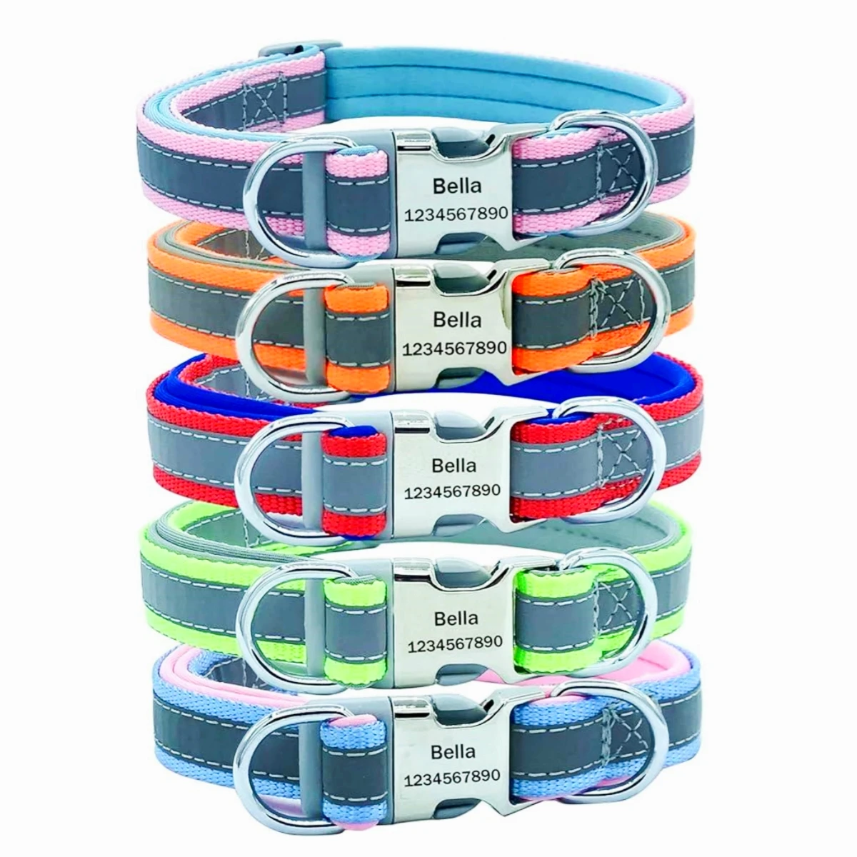 Collar de perro personalizado  - Reflective Dog Collar Personalized Engraved reseña y precio