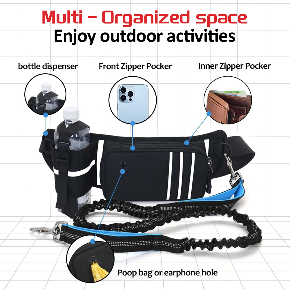 Correa para perros con cierre  - Hands Free Dog Running Leash Waist Belt reseña y precio