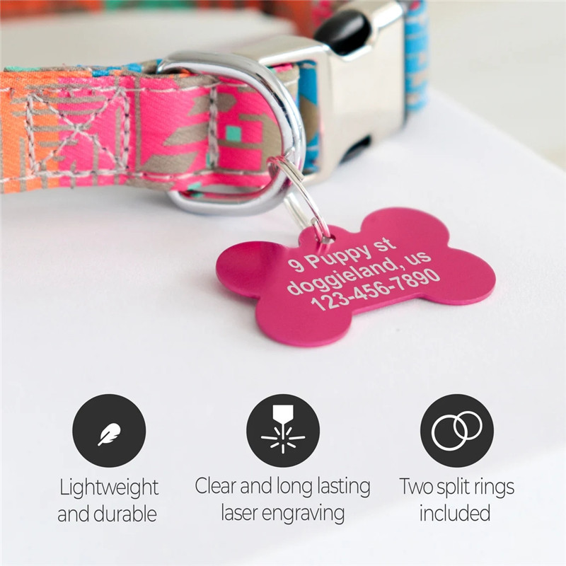 Placa de Identificación Person - Reflective Dog Collar Personalized Engraved reseña y precio