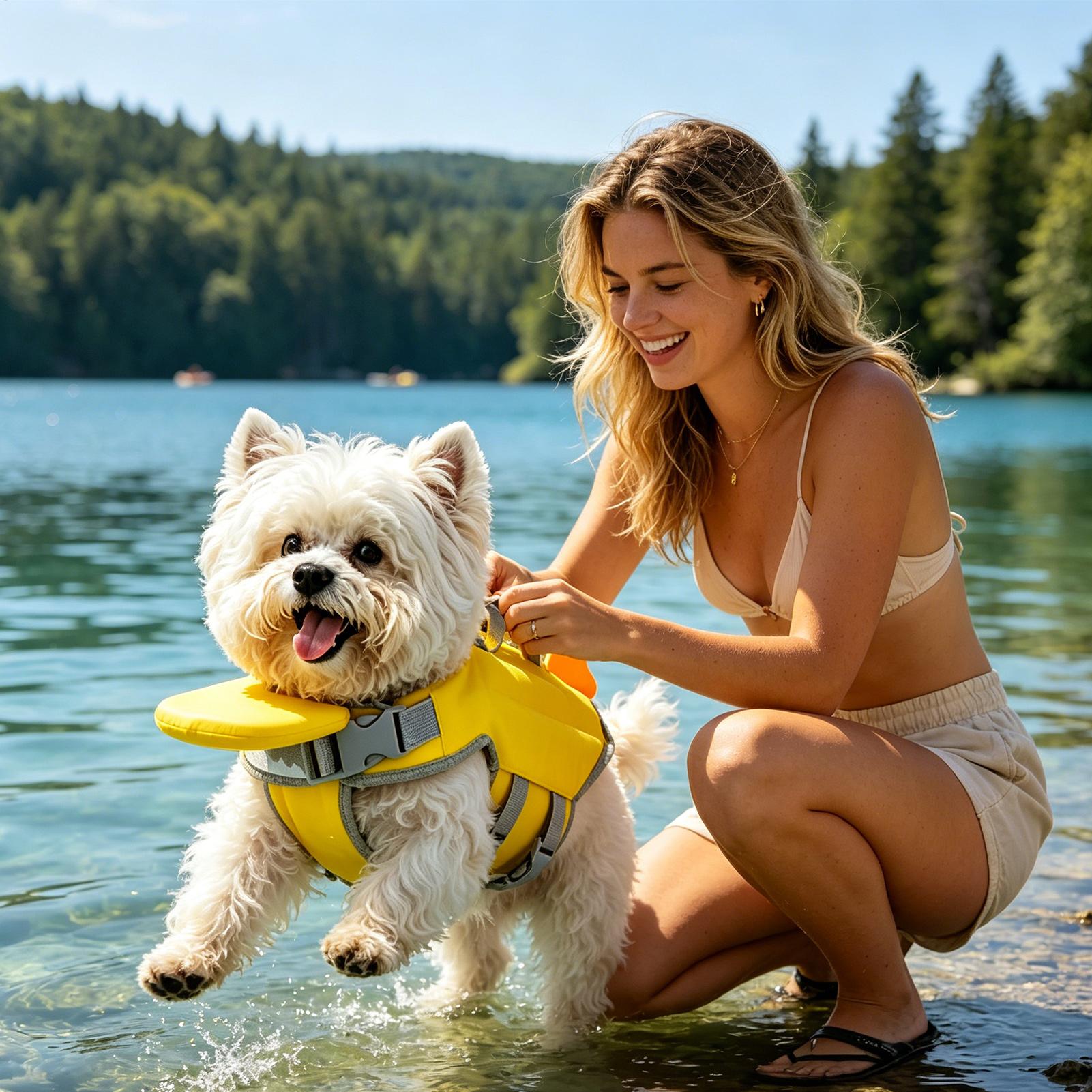 Chaleco salvavidas para perros - Dog Life Jacket Vest Buoyancy Handle reseña y precio