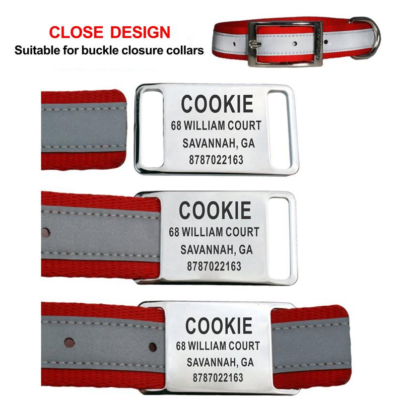 Etiqueta de identificación de  - Reflective Dog Collar Personalized Engraved reseña y precio