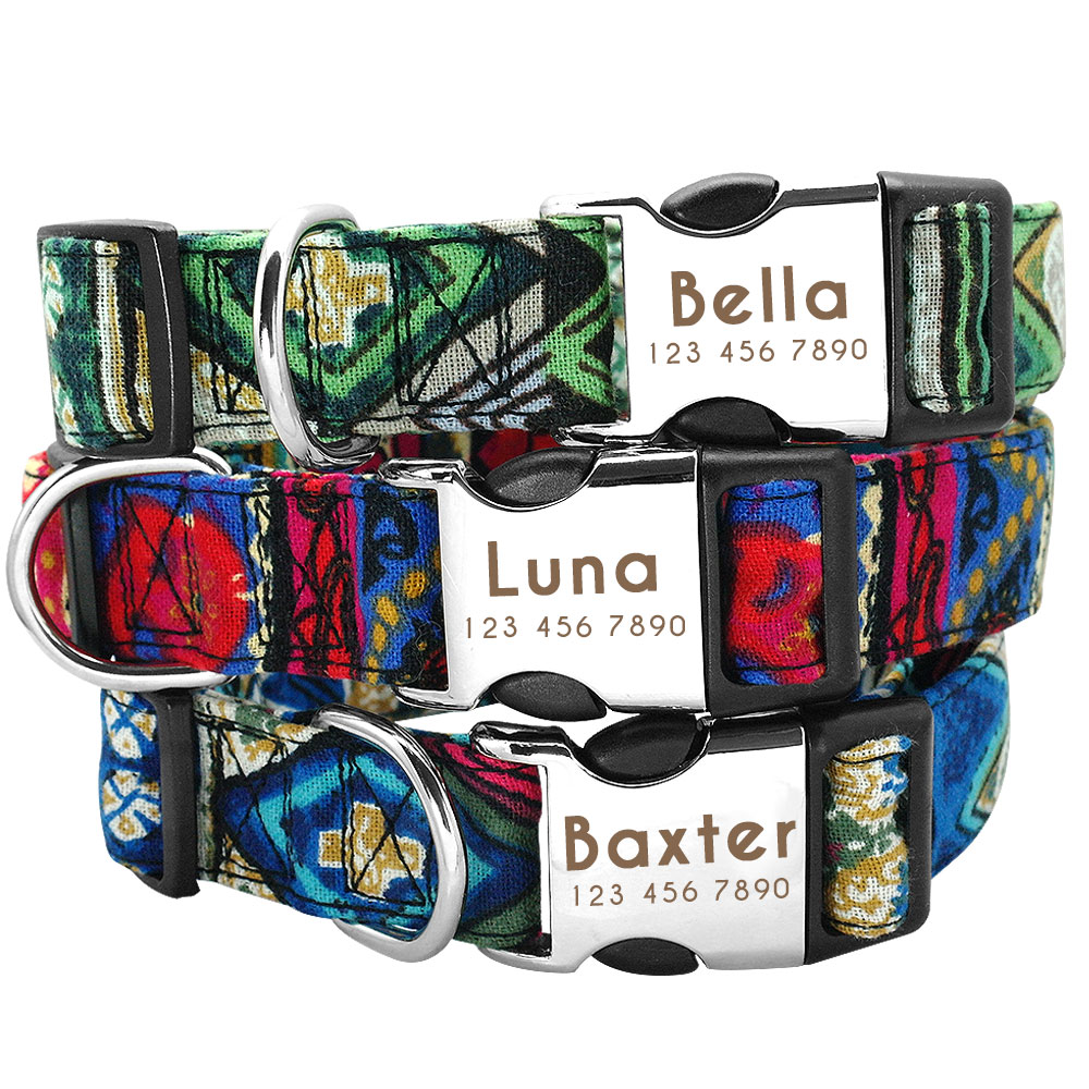 Collar de nailon personalizado - Reflective Dog Collar Personalized Engraved reseña y precio