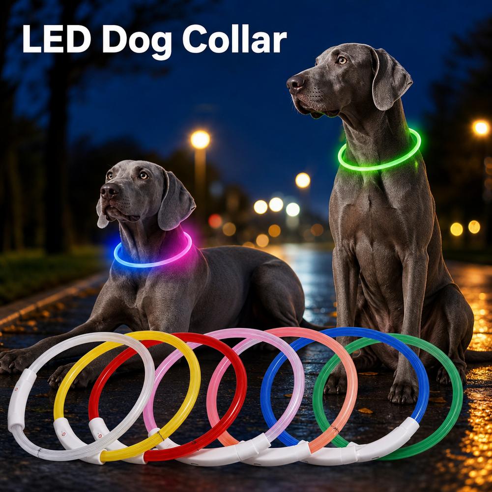 Collar LED para perros, recarg - Led Dog Collar Glowing Rechargeable Usb reseña y precio