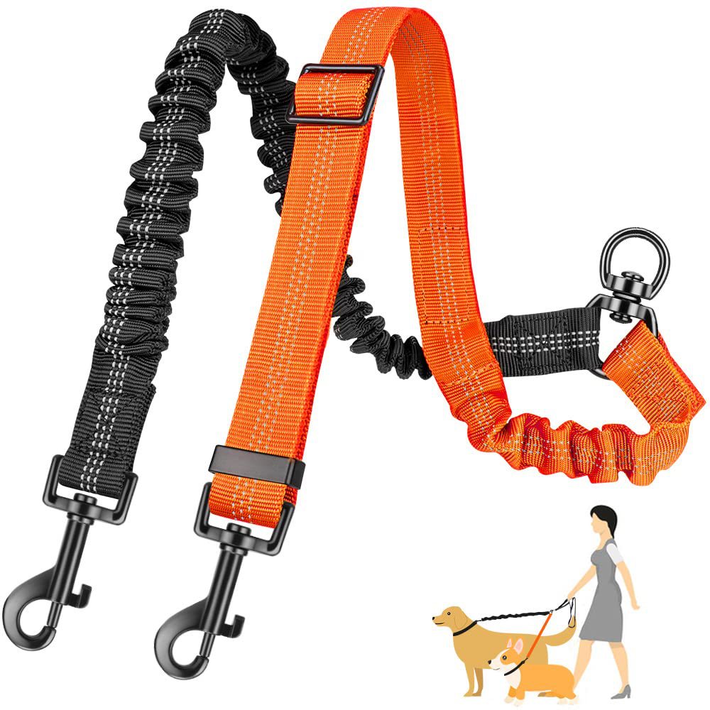 Correa doble para perro de 16  - Bungee Dog Leash Shock Absorbing reseña y precio