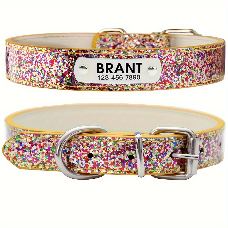 Collar de cuero personalizado  - Reflective Dog Collar Personalized Engraved reseña y precio
