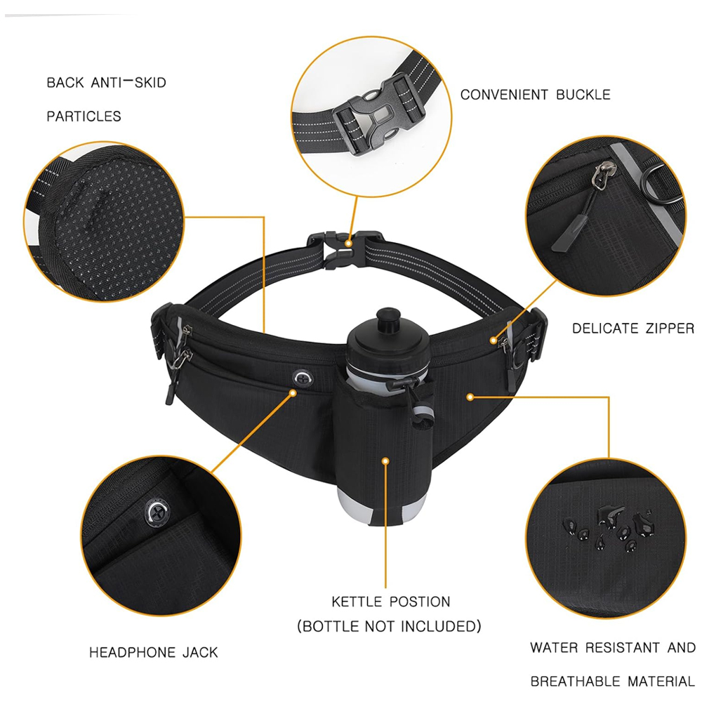 Riñonera con soporte para bote - Hands Free Dog Running Leash Waist Belt reseña y precio