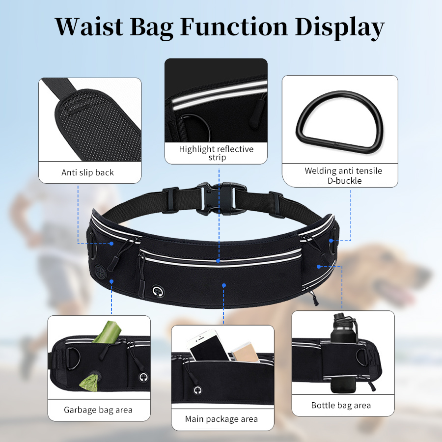 Correa Plegable Reflectante pa - Hands Free Dog Running Leash Waist Belt reseña y precio