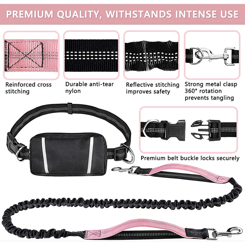 Correa para perros que permite - Hands Free Dog Running Leash Waist Belt reseña y precio